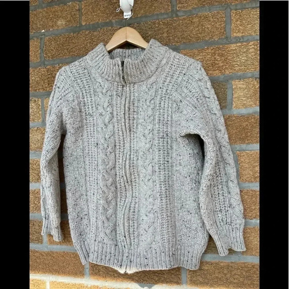 Aran crafts Zip Cable merino wool sweater - Picture 5 of 8